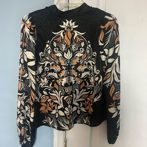 Joie Womens Floral And Leopard Blouse - Polyester- XS- NEW